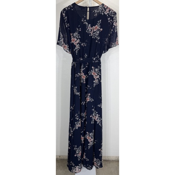 Baltic Born Naomi Short Sleeve Maxi Dress Blue Navy Floral Boho Size 2XL - Picture 4 of 15
